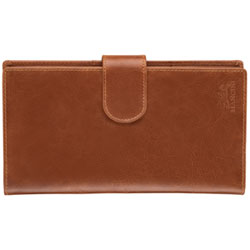 Mancini Casablanca RFID Genuine Leather Bi-fold Travel Wallet - Cognac