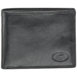 Mancini Equestrian2 RFID Genuine Leather Bi-fold Wallet - Black