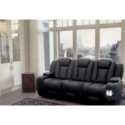 VALENCIA SEATING Oxford Top Grain Italian 11000 Nappa Leather With Drop Down Center Console 3-Seats