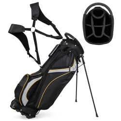COSTWAY 9" Golf Stand Bag Club 8 Way Divider Carry Organizer Pockets Storage New In Black
