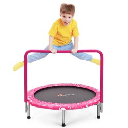 COSTWAY 36" Kids Trampoline Rebounder W/full Covered Handrail & Pad Indoor Outdoor