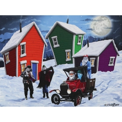 MAISON CONCEPTS Led Canvas Wall Art (Santa's Helpers) (20 X 16)