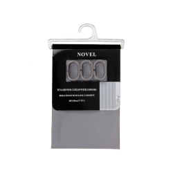 MAISON CONCEPTS Peva Shower Curtain With 12 C Hooks (71X71) (Gray)