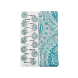 MAISON CONCEPTS Peva Shower Curtain With 12 Polyresin Hooks (Circles)