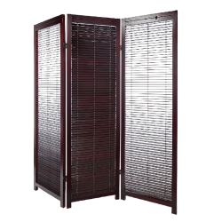 MAISON CONCEPTS 3 Panel Adjustable Wooden Shutter Screen (Mahogany)