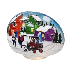 MAISON CONCEPTS Led Crackled Glass Pebble (Santa's Helpers)