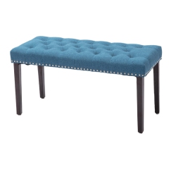 MAISON CONCEPTS Cabara Tufted Fabric Bench (Blue)