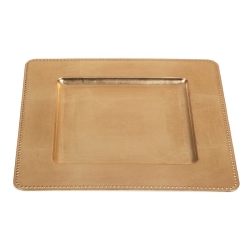 MAISON CONCEPTS Charger Plate (Square Beaded) (Gold) (13 X 13) - Set Of 2