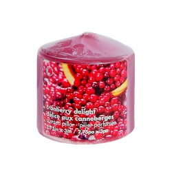 MAISON CONCEPTS 2.75" X 3" Scented Pillar (Cranberry Delight) - Set Of 4