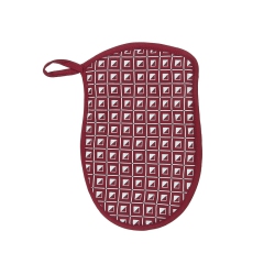MAISON CONCEPTS Silicon Print Pot Holder (Geo) (Red) - Set Of 4