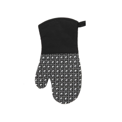 MAISON CONCEPTS Silicon Print Oven Mitt (Geo) (Black) - Set Of 4