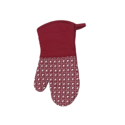 MAISON CONCEPTS Silicon Print Oven Mitt (Geo) (Red) - Set Of 4