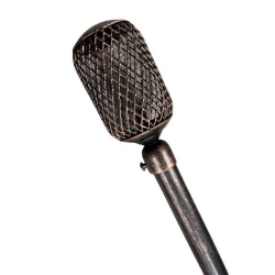 MAISON CONCEPTS 16/19MM Metal Drape Pole Set (Annette - Copper) (66-120) In Black