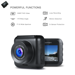 APEMAN New 2026 Dash Cam Dashcam 1080P Full HD Mini Car Driving Recorder 170° Wide Angle, Motion Detection, G-Sensor, Loop Recording, Night