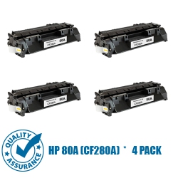 PRINTER PRO Compatible Replacement for 4 Pack HP 80A (Cf280A)/hp80A/80A/cf280A Toner Cartridge for HP Printer Laserjet Pro M401Dw M401Dn M425 M425Dn