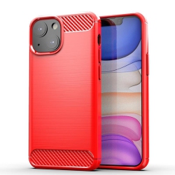 PANDACO Brushed Metal Case for Iphone 13 In Red