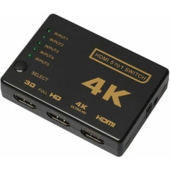 HDMI Splitter Switch Box Ultra HD 5 Port 4K 3D 1080P+ Remote Control for HDTV CA
