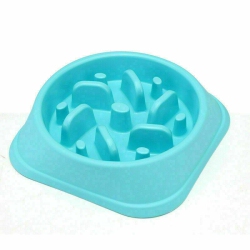 Pet Dog Cat Slow Food Healthy Anti Slip Gulp Feed Interactive Dish Bowl