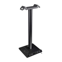 RGB Headphones Desktop Stand Gaming Headset Holder with 3.5mm 2 USB Ports