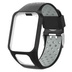 Silicone Watchband Wrist Band Bracelet Strap w/Case for TomTom Series 2 3 in Multicolor