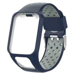 Silicone Watchband Wrist Band Bracelet Strap w/Case for TomTom Series 2 3 in Multicolor