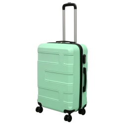 NICCI Deco Collection Abs Plastic 4-Wheel Spinner Hardside Luggage 24" Medium, Mint In Green