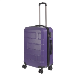 NICCI Deco Collection Abs Plastic 4-Wheel Spinner Hardside Luggage 24" Medium In Purple