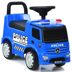 COSTWAY Kids Ride On Push Police Car Licensed Mercedes Benz Push And Ride Racer