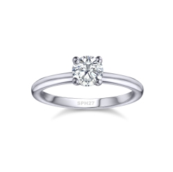 DIAMOND CREATIONS 0.7 Carat Lab Grown Solitaire Diamond Ring In 14K Gold In White