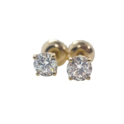 DIAMOND CREATIONS 0.5 Carat Lab Grown Diamond Stud Earrings In 14K Gold In Yellow