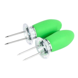 BBQ Corn Holder Stainless Steel Skewers Forks for Picnic Camping Kitchen