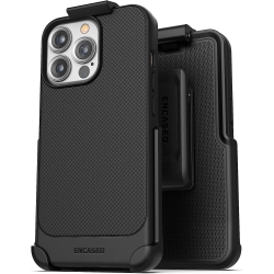 HLD Encased Thin Armor Designed for Iphone 13 Pro Belt Clip Case, Slim Grip Phone Cover With Holster - In Black