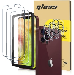 HLD [3+3 Pack] 3 Pack Screen Protector & 3 Pack Camera Lens Protector Compatible \w Iphone 13 Pro [6.1 Inch] Tempered Glass, Bubble Free, Easy