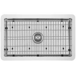 ANCONA Holbrook Pure Stone Farmhouse 30" Single Bowl Kitchen Sink In In White