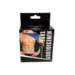 TUROXO Kinesiology Tape 2" X 16' (One Precut Roll) for Sports And Therapy, Reduces Inflammation, Suppresses Pain, Stimulates Muscles - In Blue