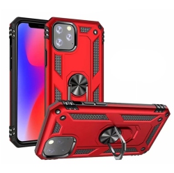 CSMART 【】 Anti-Drop Hybrid Magnetic Hard Armor Case With Ring Holder for Iphone 13 Pro (6.1") In Red