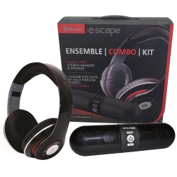 ESCAPE - Set Of One Stereo Bluetooth Speaker And One Bluetooth Headset In Black