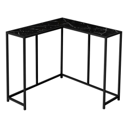 MONARCH CANADA Accent Table Console Narrow Corner Bedroom Metal Marble Look In Black