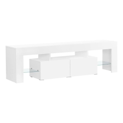 MONARCH CANADA Tv Stand 63 Inch Console Living Room Bedroom Laminate Glossy In White