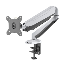 SHOPPINGALL Fully Adjustable Single Gas Spring Monitor Mount Stand \w Swing Arm for 15"-27" Monitor Features USB Port And Audio Port - Sa-Gm212U