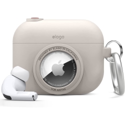 ELAGO Snapshot Cover Compatible \w Apple Airpods Pro And Airtags - Cute Classic Camera Design, Locator Case, Drop Protection, Carabiner Key Ring