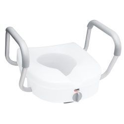 CAREX E-Z Lock Raised Toilet Seat W/ Adjustable Armrests