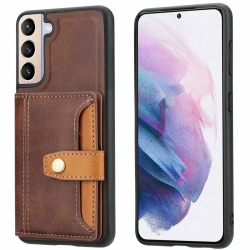 ELINCASE Premium Leather Flip Stand Durable Cover Retro Wallet Bag \w Credit Cards Holder Stand Protection Phone Cover for Samsung Galaxy S21 Ultra