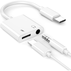 SHERVIN Headphone Adapter for Iphone, Samsung, Google And More USB Type C to Aux Audio Jack Adapter \w Pd 60W Fast Charging Splitter Dongle USB Type C