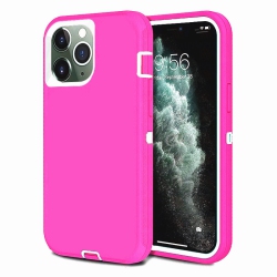 CSMART 【】 Anti-Drop Triple 3 Layers Shockproof Heavy Duty Defender Hard Case for Iphone 13 Pro Max (6.7"), Hot In Pink