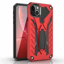 CSMART 【】 Shockproof Heavy Duty Rugged Defender Hard Case Kickstand Cover for Iphone 13 Mini (5.4") In Red