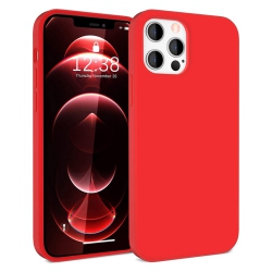 CSMART 【】 Premium Silm Soft Liquid Silicone Gel Rubber Back Case Back Cover for Iphone 13 Pro (6.1") In Red