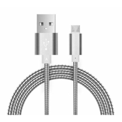 Micro USB Stainless Steel Metal Charging Cable for Samsung S5 S6 S7 LG G4 PS4