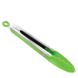 ISTAR Premium Silicone Cooking Tongs, 9-Inch Bpa Free Non-Stick Stainless Steel Bbq Grilling Locking Food Tong, Light In Green