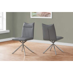 MONARCH Dining Chair, 2-Pack With Chrome Legs In Grey